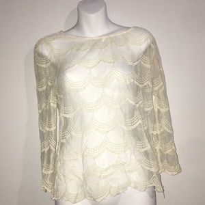 Lace quarter sleeve shirt